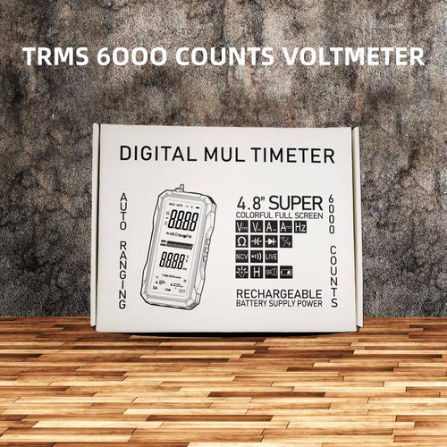 Fully automatic True RMS (TRMS) 6000-digit digital voltmeter suitable for home, automotive, and industrial applications.