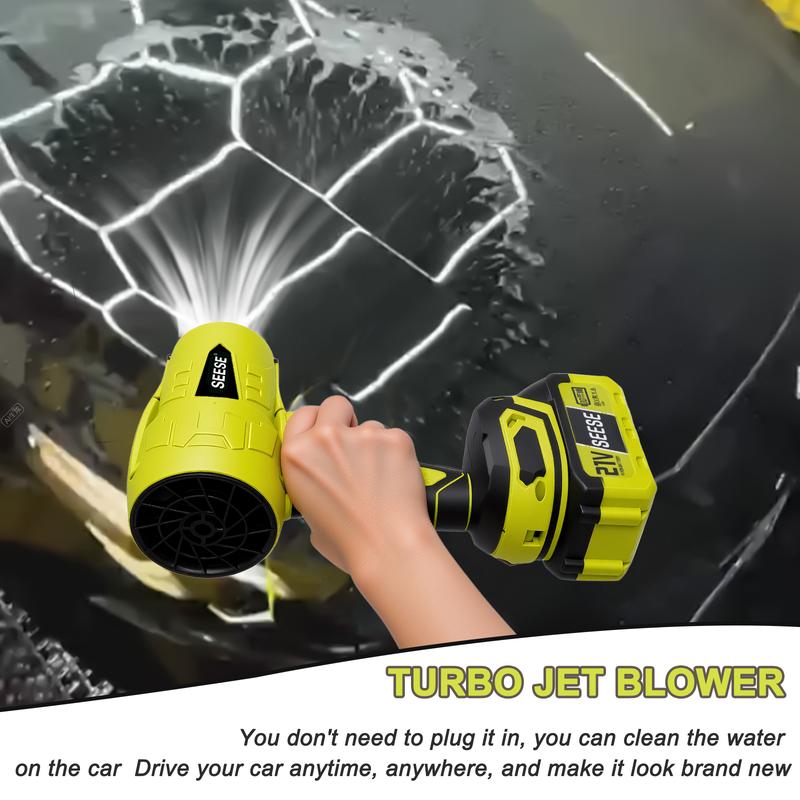 SEESE Turbojet Hair Dryer, Car Wash Dryer, Handheld Snow Blower, Cordless Turbo-Powered Dust Remover, Garden Maintenance