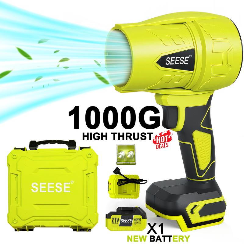 SEESE Turbojet Hair Dryer, Car Wash Dryer, Handheld Snow Blower, Cordless Turbo-Powered Dust Remover, Garden Maintenance