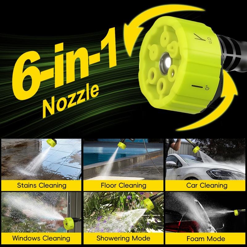 SEESE Cordless Pressure Washer with Single-Port Charging Base, suitable for car, home cleaning, and garden watering.